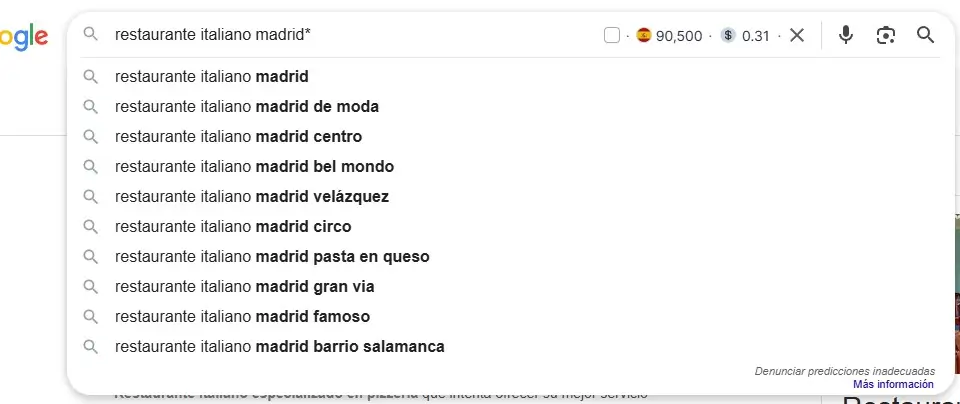 busquedas relacionadas google
