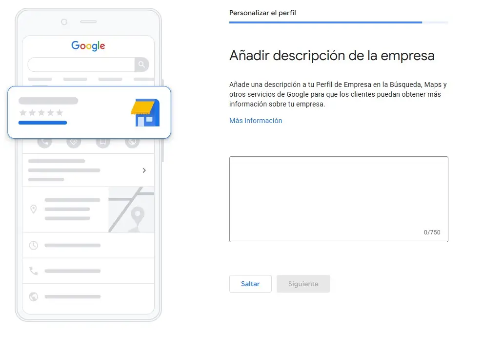 descripcion google business profile optimizada seo local