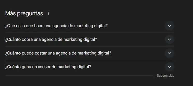 preguntas frecuentes o people also ask - PPA