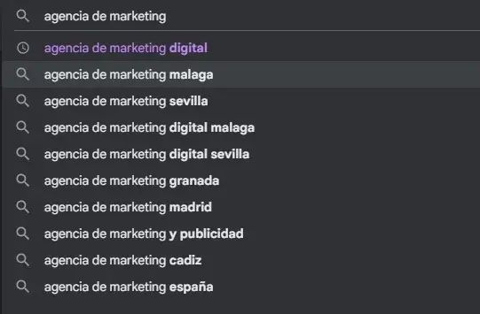 sugerencias de google