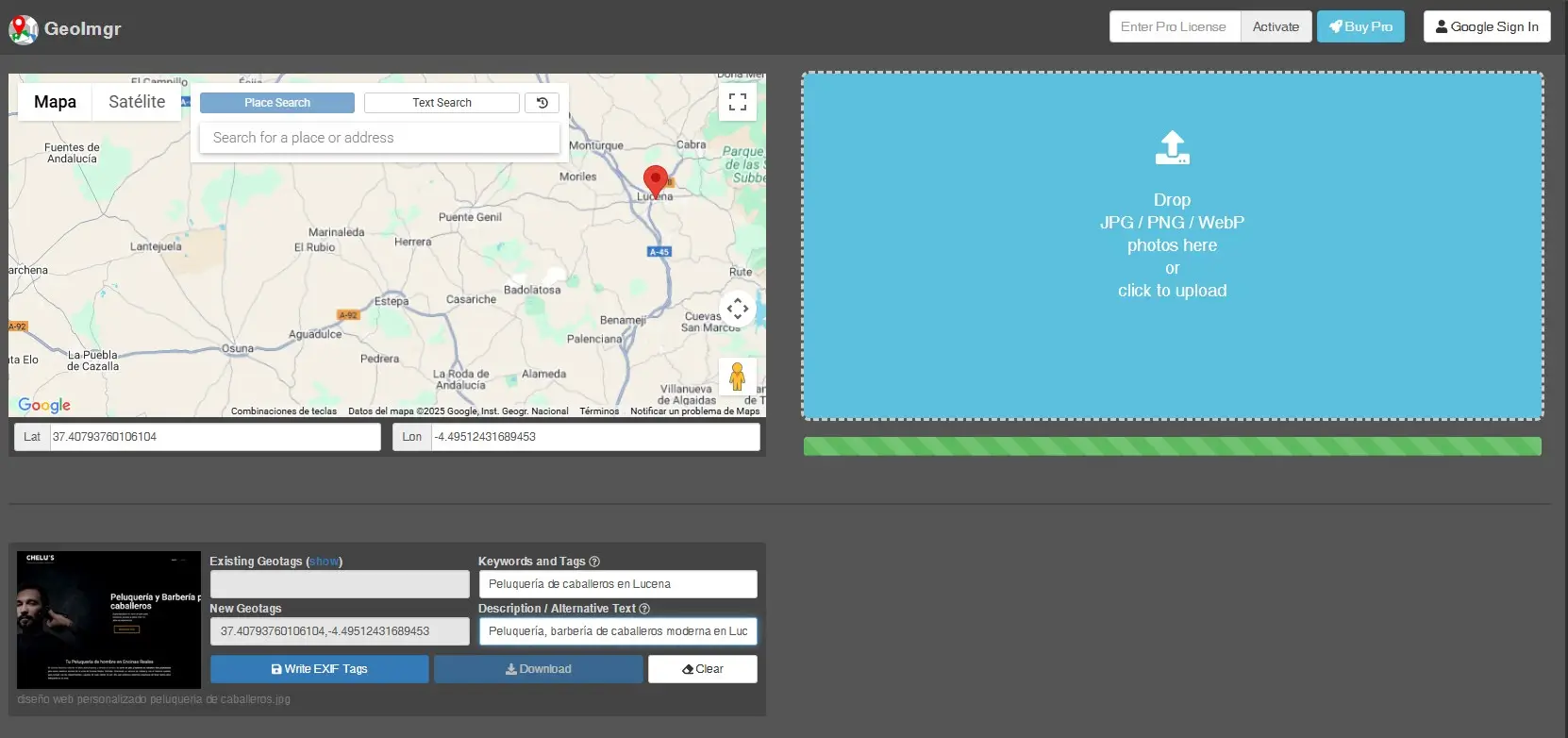 Geoetiquetar fotos con GeoImgr
