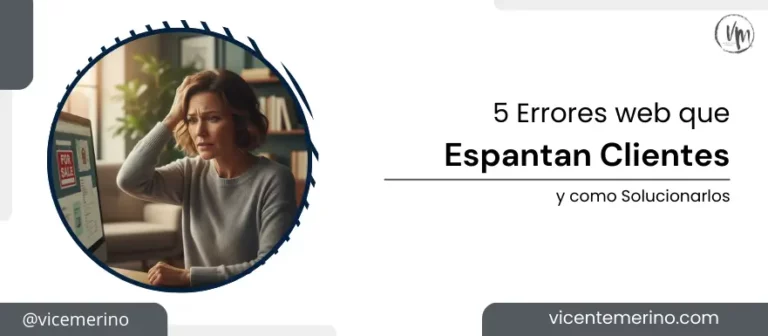 Emprendedor frustrado mirando su sitio web que no genera ventas. Esto es la consecuencia de los errores web